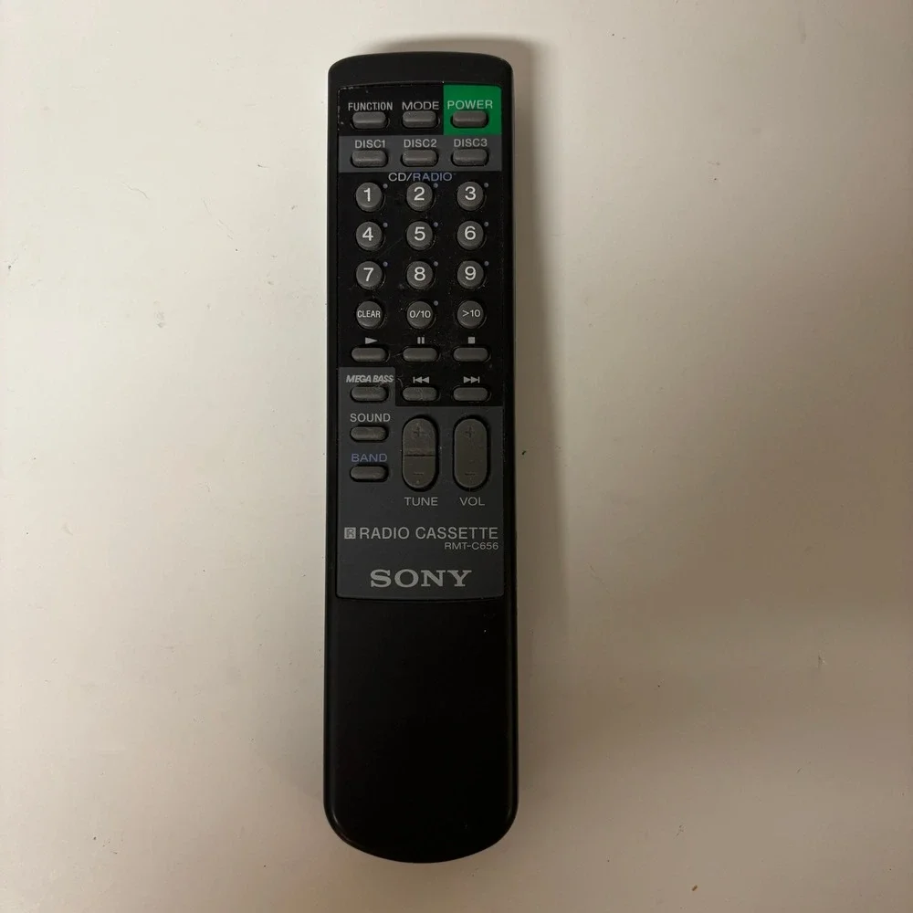 Sony RMT-C656 Radio Cassette CD Player Remote Control Black UNTESTED